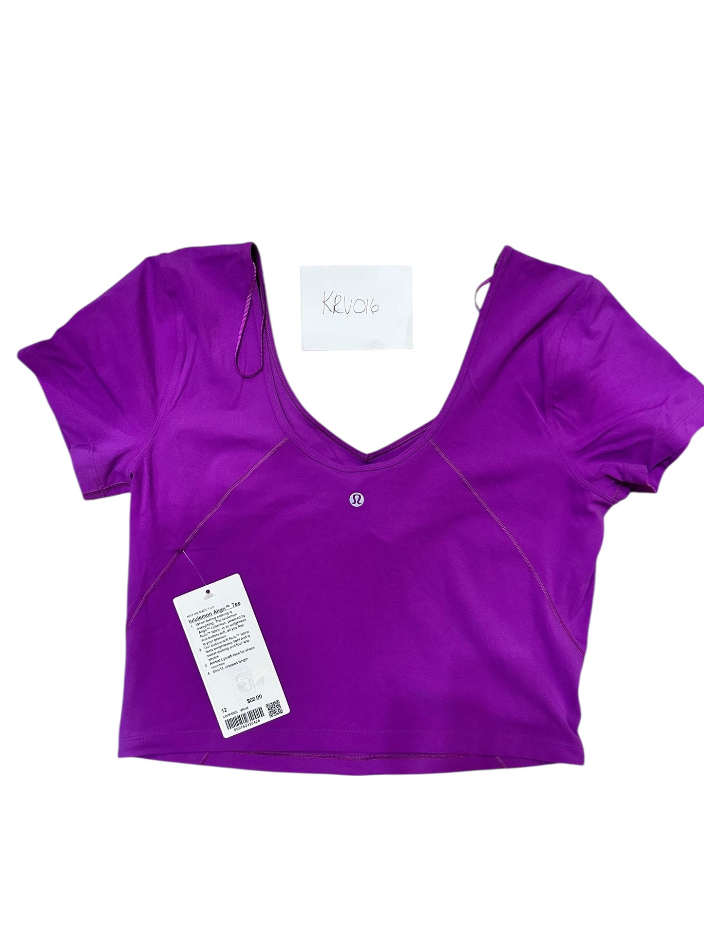 Lululemon Align Tee size 12 Vivid Plum $45