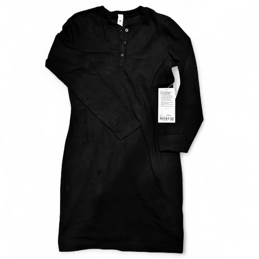 Lululemon All Aligned Ribbed Long-Sleeve Henley Dress size 10 Black $75